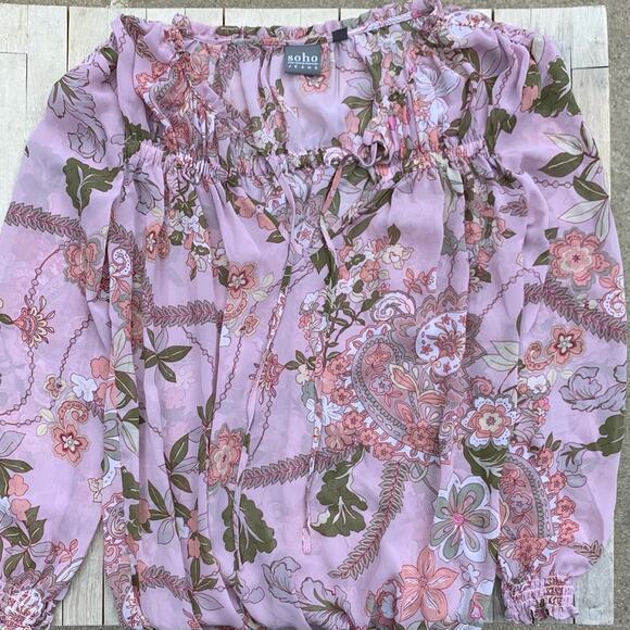 SOHO JEANS NY&CO FLORAL TOP SIZE XS - Picture 5 of 11